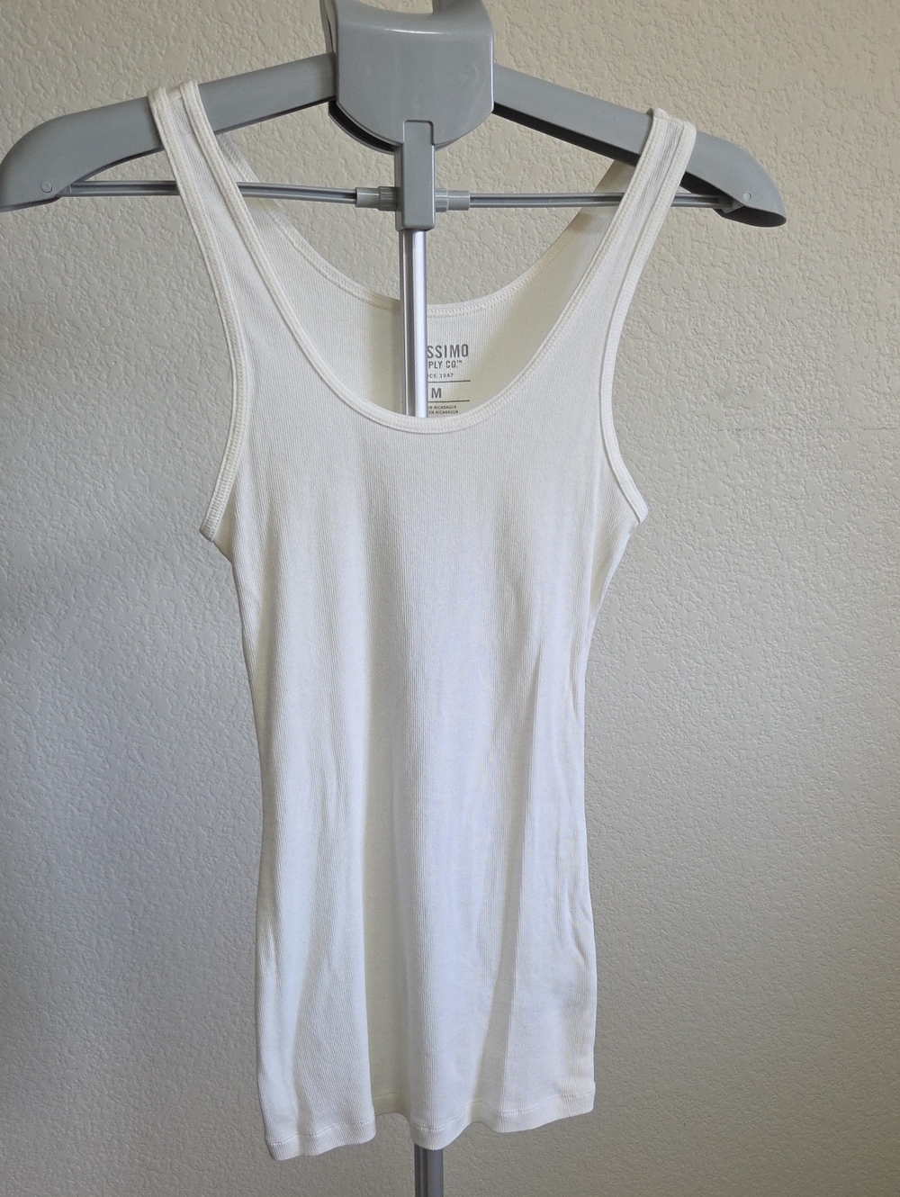 Mossimo Supply Co. White Ribbed Tank - Slim Scoop Neck
